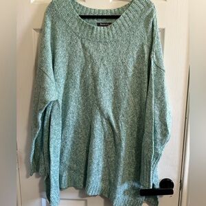 Roaman's Oversized LongSleeve Heathered Green Sweater SZ 1X 22/24